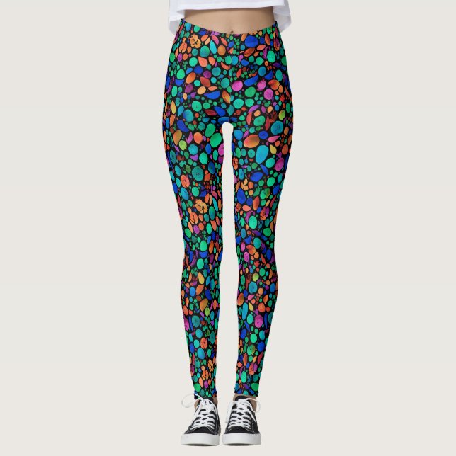 Leggings Resumen de Guay Colorido Polka Dot Stone acuarela (Anverso)