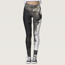 Leggings Resumen de guiones blancos y negros III