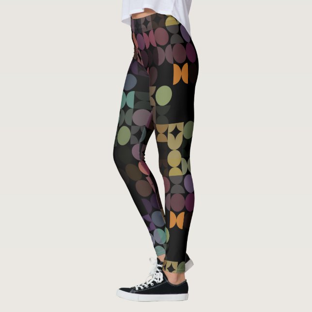 Leggings Resumen de Hip Media Circles Arte de Fusión Indust (Izquierda)