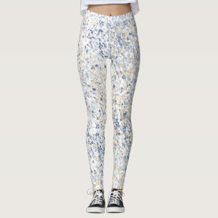 Leggings Resumen de la bandeja de pintura azul crema