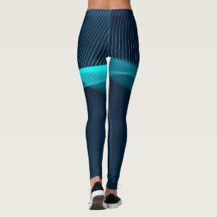 Leggings Resumen de la dinámica del fluido verde azul