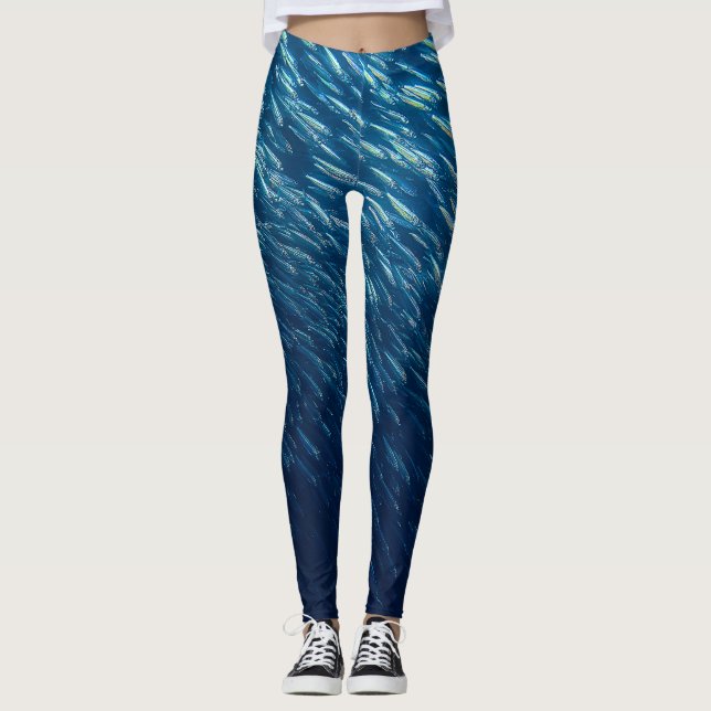 Leggings Resumen de la escuela de peces subacuáticos (Anverso)
