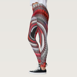 Leggings Resumen de la espiral de gradiente rojo fractal