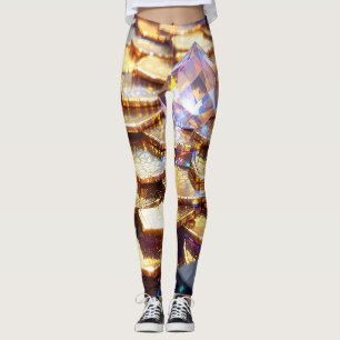 Leggings Resumen de la fantasía de lujo Gemstone
