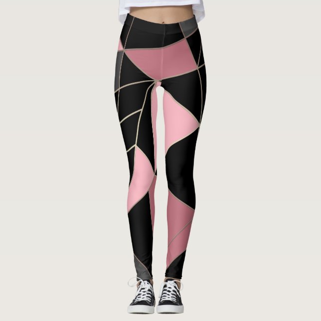 Leggings Resumen de la impresión de triángulos geométricos  (Anverso)