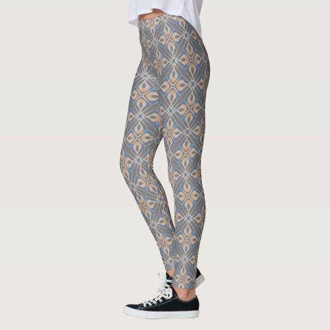 Leggings Resumen de la impresión floral geométrica de las p (Izquierda)