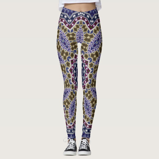 Leggings Resumen de la mandala folk mandala ethno ornamenta (Anverso)