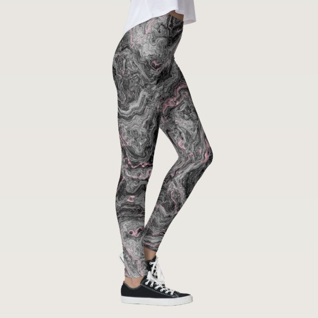Leggings resumen de la marble rosa, negra y gris (Derecha)