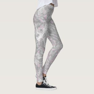 Leggings resumen de la marble rosa y gris