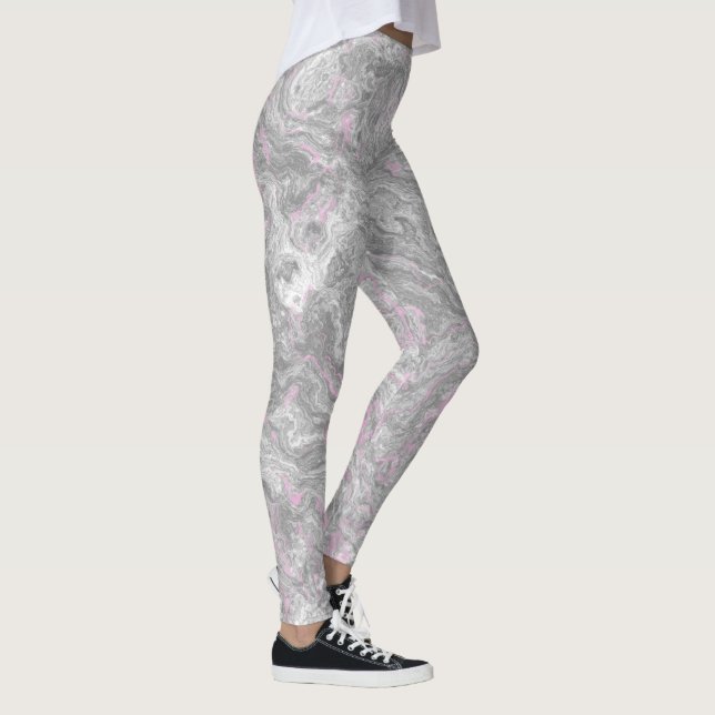 Leggings resumen de la marble rosa y gris (Derecha)
