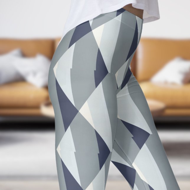 Leggings Resumen de la moda gris moderna (Modern Gray Fade Abstract Leggings)