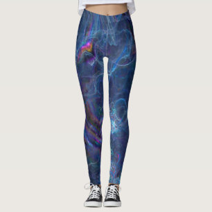 Leggings Resumen de la nebulosa fractal y la morfa geométri