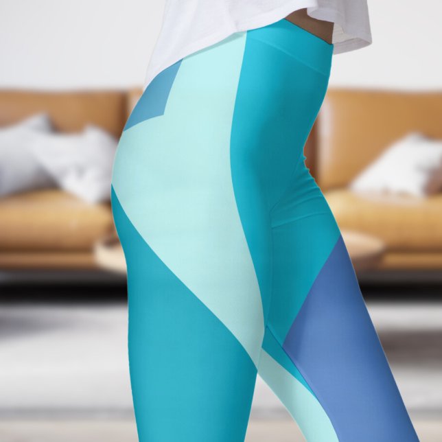 Leggings Resumen de la negrita azul (Bold Blue Fade Abstract Leggings)