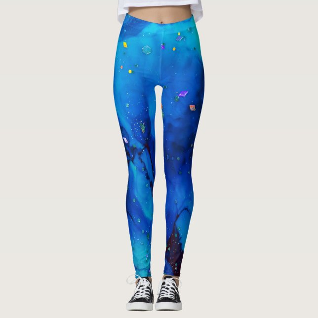 Leggings Resumen de la tinta del alcohol en el suelo marino (Anverso)