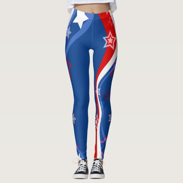 Leggings Resumen de las estrellas y tiras de la bandera est (Anverso)