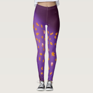 Leggings Resumen de las hojas de otoño a la luz de la luna 