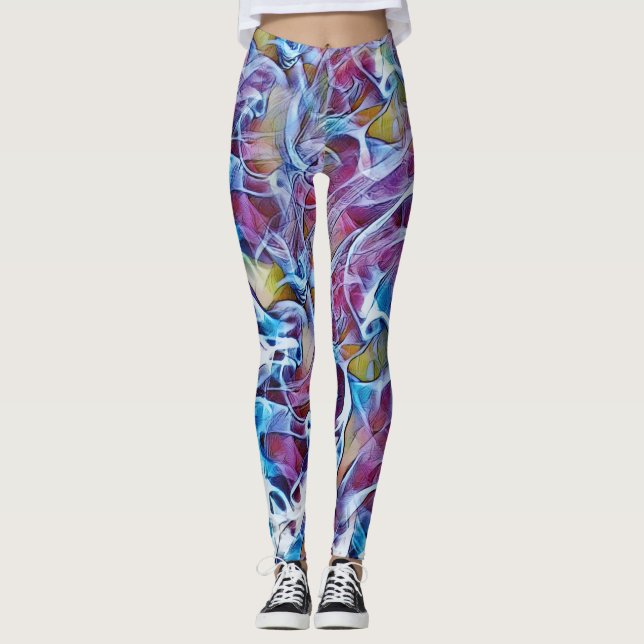 Leggings Resumen de las leyendas de arte coloridas (Anverso)