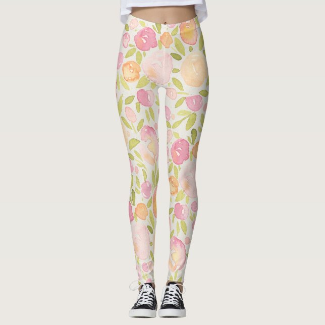 Leggings Resumen de las leyendas de diseño floral de primav (Anverso)