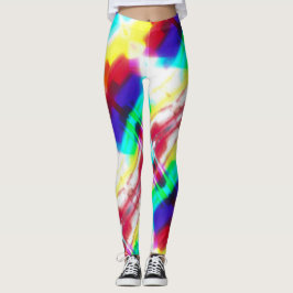 Leggings Resumen de las piernas de arco iris primarias de P