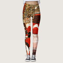 Leggings Resumen de las piernas de impresión en negro, blan