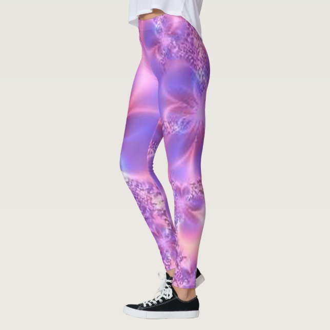 Leggings Resumen de las piernas de las flores fractales (Izquierda)