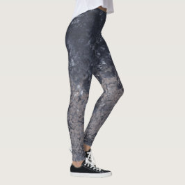Leggings Resumen de las piernas de pintura de Black Gray Ta