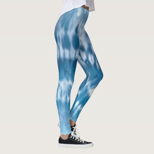 Leggings Resumen de las piernas de tinte azul (Derecha)