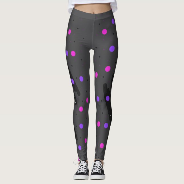 Leggings Resumen de las piernas del punto de Polka (Anverso)