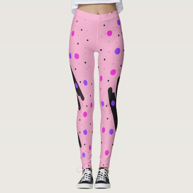 Leggings Resumen de las piernas del punto de Polka (Anverso)