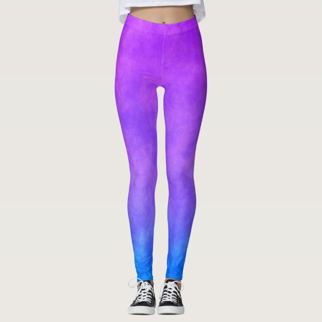 Leggings Resumen de las piernas moradas y azules (Anverso)