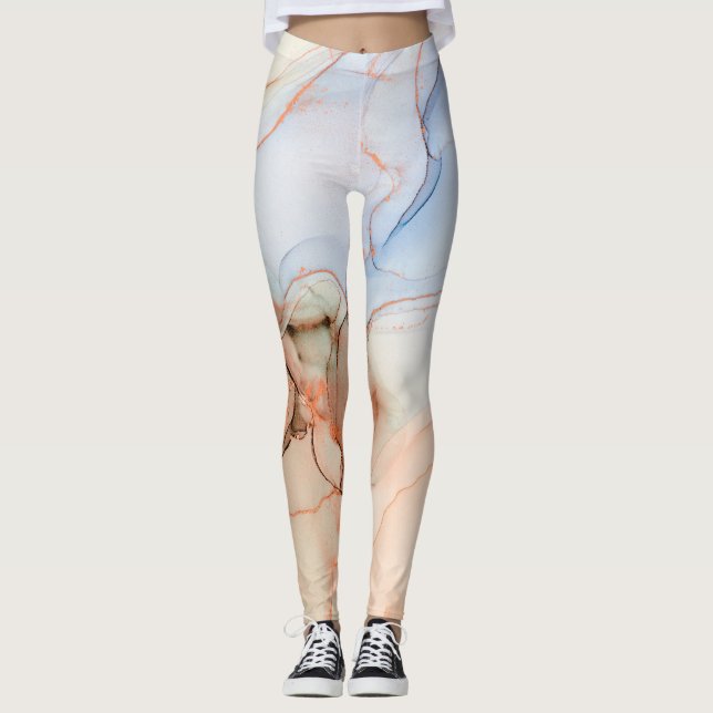 Leggings Resumen de lujo: Alcohol Ink Art (Anverso)