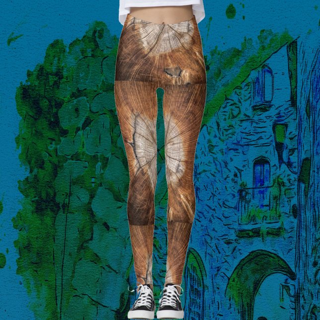 Leggings Resumen de madera marrón Art Moderno Fiesta de Mod (Subido por el creador)