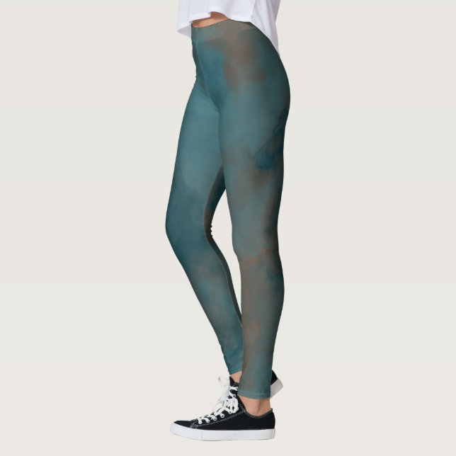 Leggings Resumen de mármol azul (Izquierda)