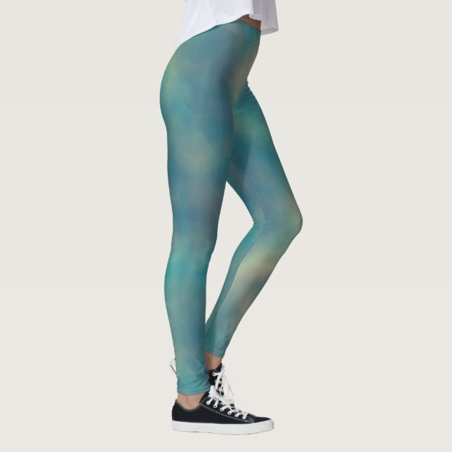 Leggings Resumen de mármol turquesa (Derecha)