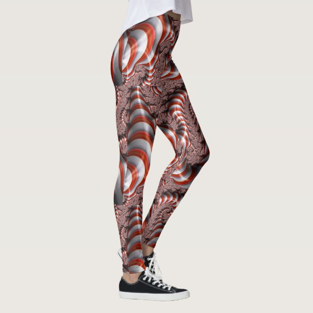 Leggings Resumen de Navidades de Candy Cane Pattering Leggi (Derecha)