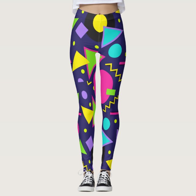 Leggings Resumen de Navy Neon (Anverso)