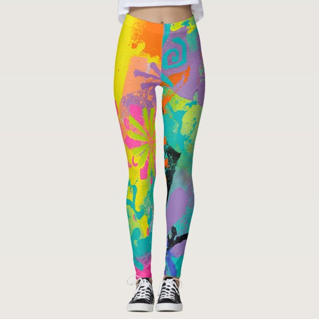 Leggings Resumen de Neon Dreams (Anverso)