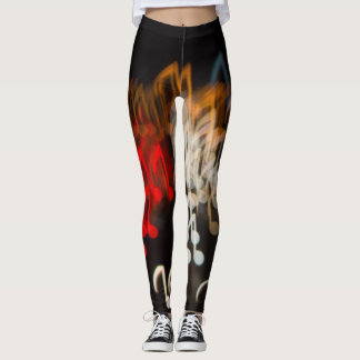 Leggings Resumen de notas musicales: las luces cubren el fo