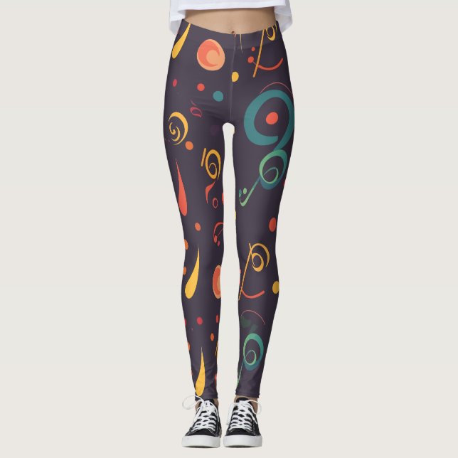 Leggings Resumen de notas musicales Sinfonía (Anverso)