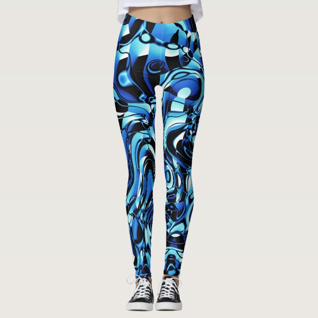 Leggings Resumen de onda 270321 - 02 Piernas azules (Anverso)
