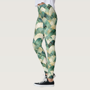 Leggings Resumen de oro del Glam Verde