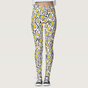 Leggings Resumen de Paisley 230523 - Amber, B&W