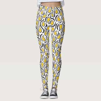 Leggings Resumen de Paisley 230523 - Amber, B&W