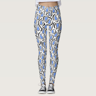 Leggings Resumen de Paisley 230523 - Baby Blue, B&W