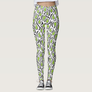 Leggings Resumen de Paisley 230523 - Martian Green, B&W