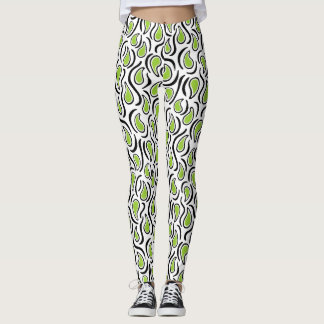 Leggings Resumen de Paisley 230523 - Martian Green, B&W