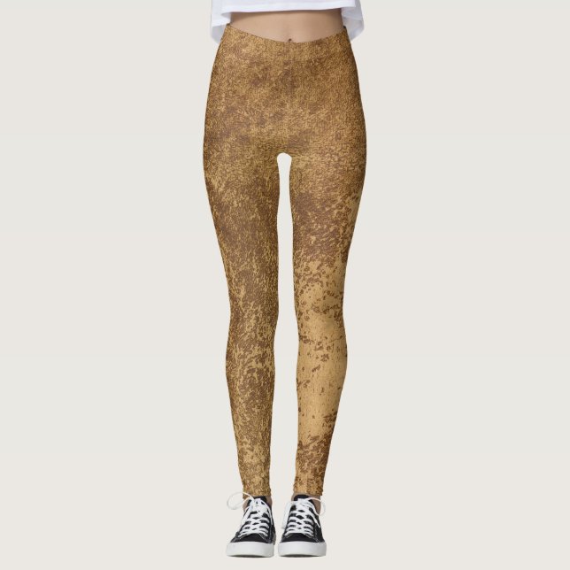 Leggings Resumen de papel de oro (Anverso)