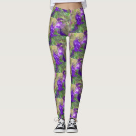 Leggings Resumen de Petunias Púrpura