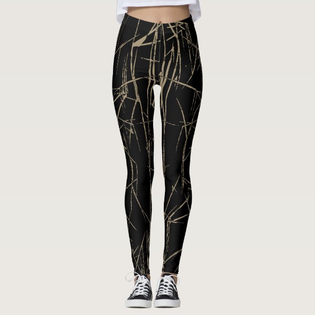 Leggings Resumen de piernas rotas cepilladas por Joya Eve (Anverso)