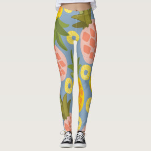 Leggings Resumen De Piña Natural: Belleza Vintage.